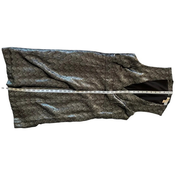 Michael Kors Metallic Jacquard V-Neck Fit & Flare Dress size 10 - Picture 7 of 9